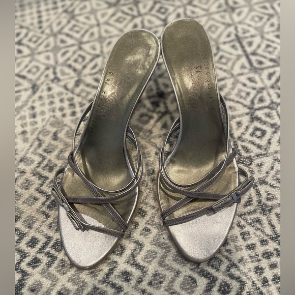 Salvatore Ferragamo Shoes - Salvatore Ferragamo Silver kitten Heels